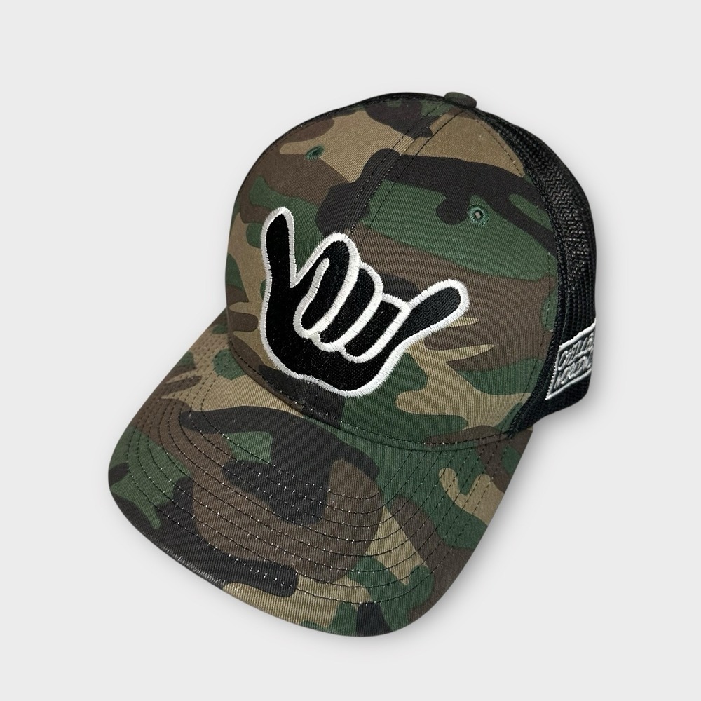 Chillbilly Worldwide Hat Mens Trucker Camo Adjustable SnapBack Good Vibes‎ OSFM